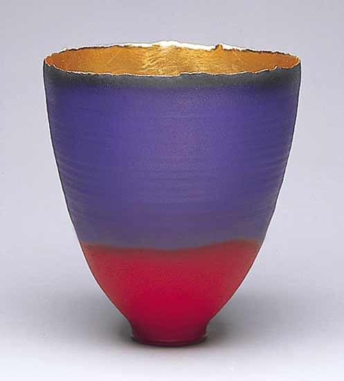 Prosperity Bowl Red - Purple Graduation - Ceramic Art by Cheryl Williams