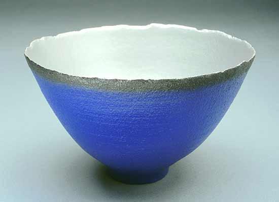 Prosperity Bowl Ultramarine Blue Graduation - Ceramic Art by Cheryl Williams