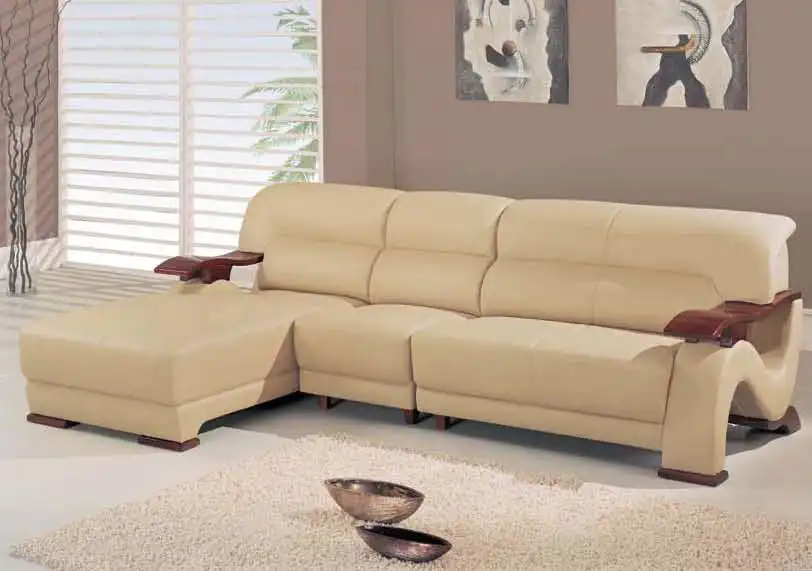 Modern Three Piece Leather Sectional Sofa