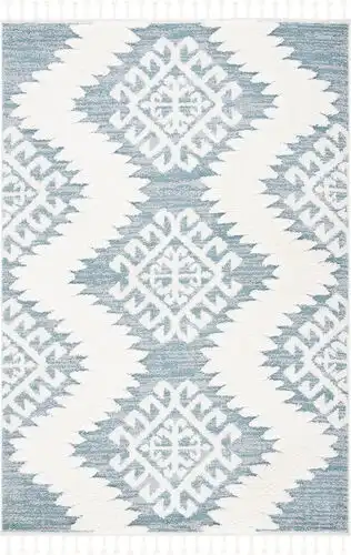 Safavieh Moroccan Tassel Shag Collection MTS652K Blue Power Loomed Synthetic Rug Product Image