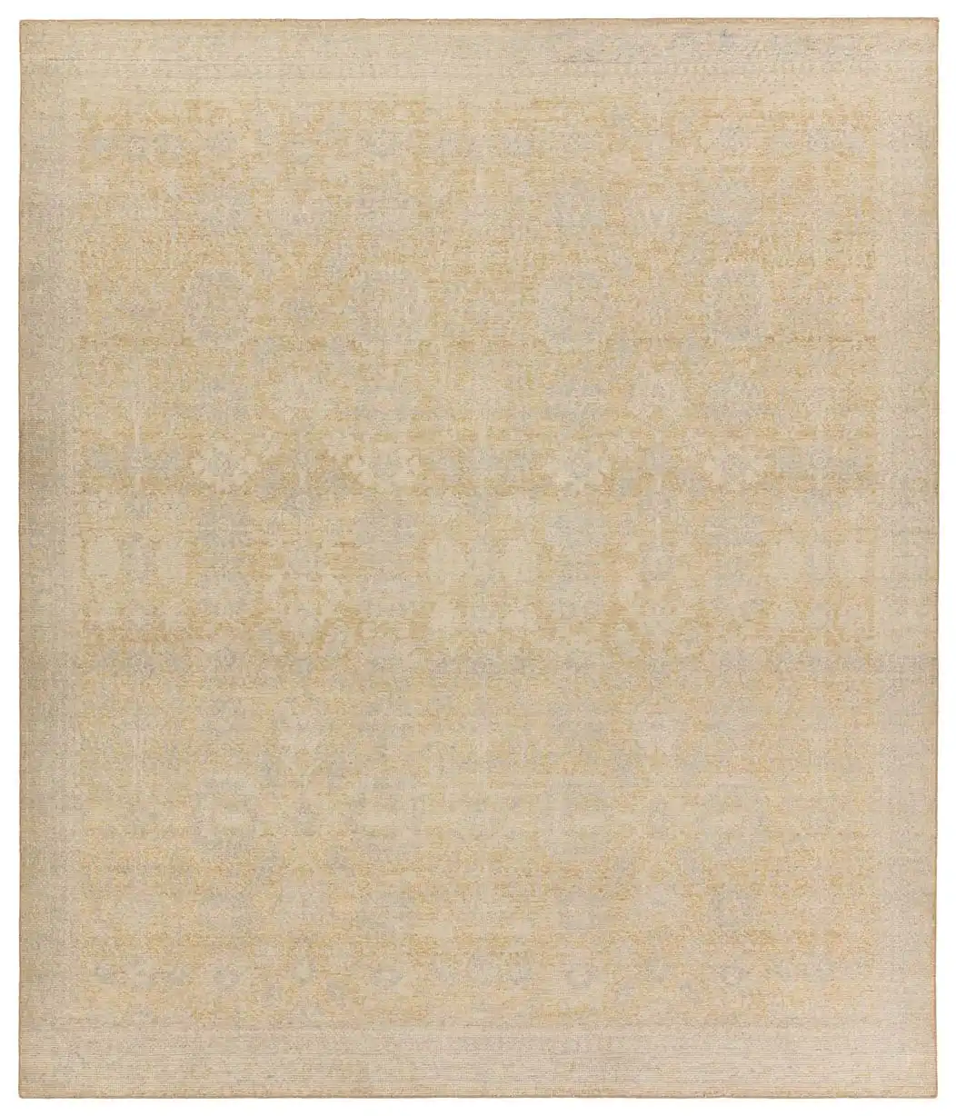 Jaipur Living Antony Hand-Knotted Floral Yellow/ Light Gray Area Rug  Product Image