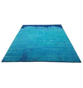 Quick Cart Image for Port Kenny Custom Tibetan Hand Knotted Blue 10' Square Rug