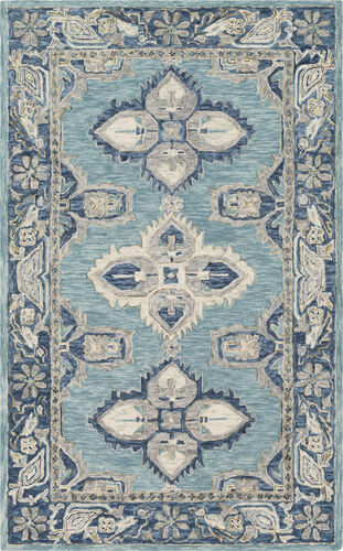 Surya Bonifate BFT-1000 Aqua Abstract Bordered Rug Product Image