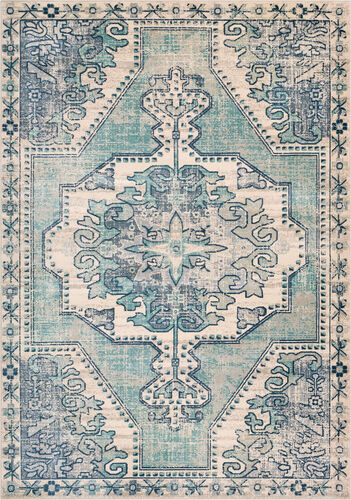 Surya Bohemian BOM-2301 Teal Synthetic Abstract Rug Product Image