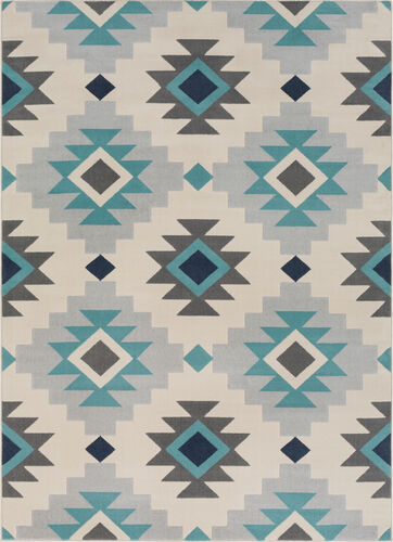 Surya City CIT-2303 Aqua Synthetic Patterned Rug Product Image