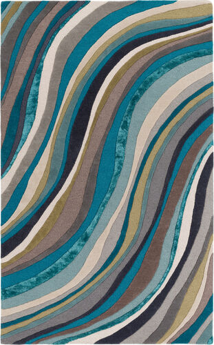 Surya Lounge LGE-2293 Teal Silk Abstract Rug Product Image