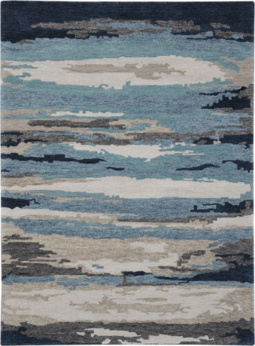 Modern Loom Abstract Multi-Colored Hand Tufted Silk Rug Product Image