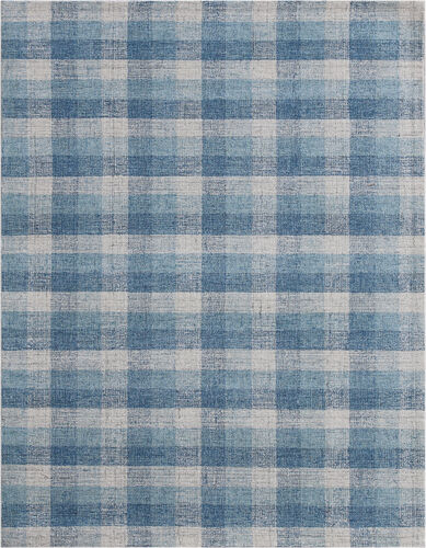 Modern Loom Tartan Blue Hand Tufted Wool Rug Product Image