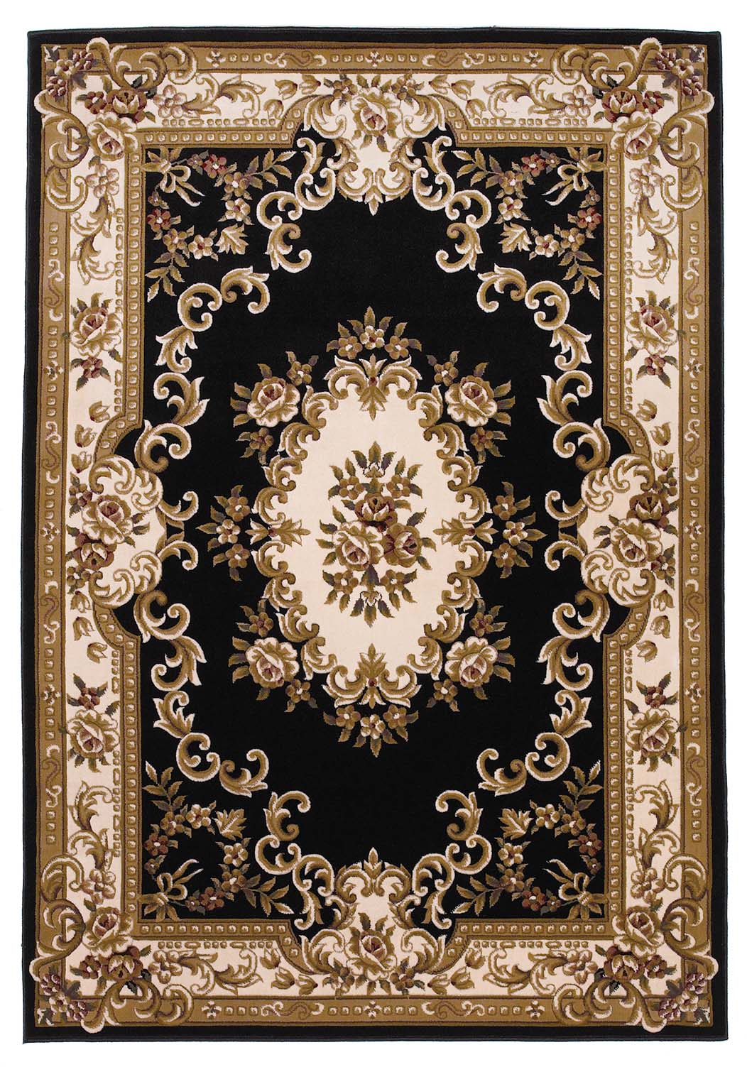 Corinthian 5310 Black/Ivory Aubusson Area Rug Product Image