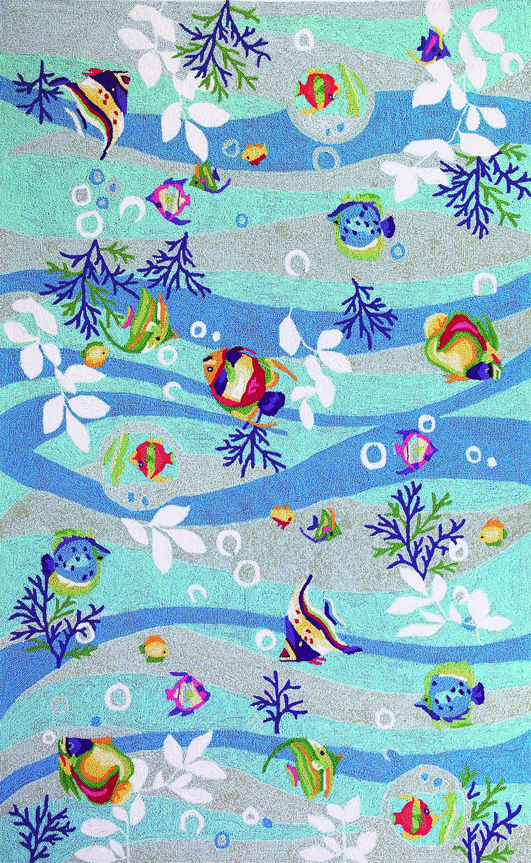 Sonesta 2011 Blue Tropical Fish Area Rug Product Image